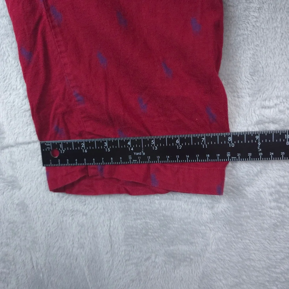 Polo Ralph Lauren Pajama Pants Mens M‎ Red All Over Pony Logo Cotton Sleepwear